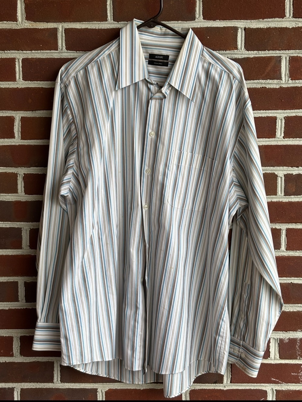 Alfani Men’s Striped Button Down Shirt L